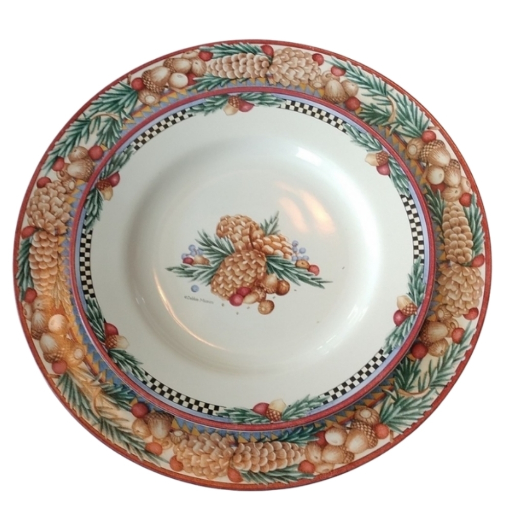 Debbie Mumm Pine Cone Dinner Plate + Comes with Nuts Salad Plate